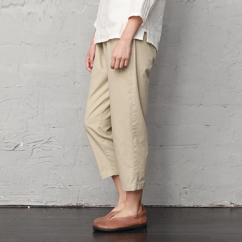 Literary Retro Loose Slim Casual Pants