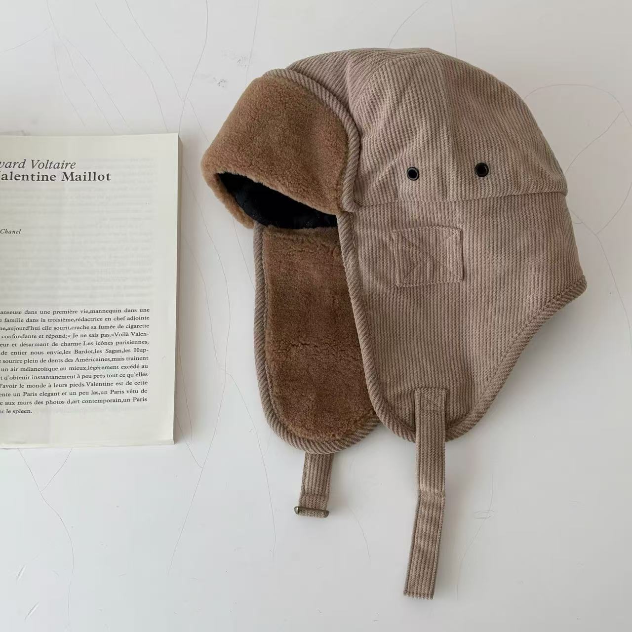 Fashion Personality Corduroy Earmuffs Hat Women