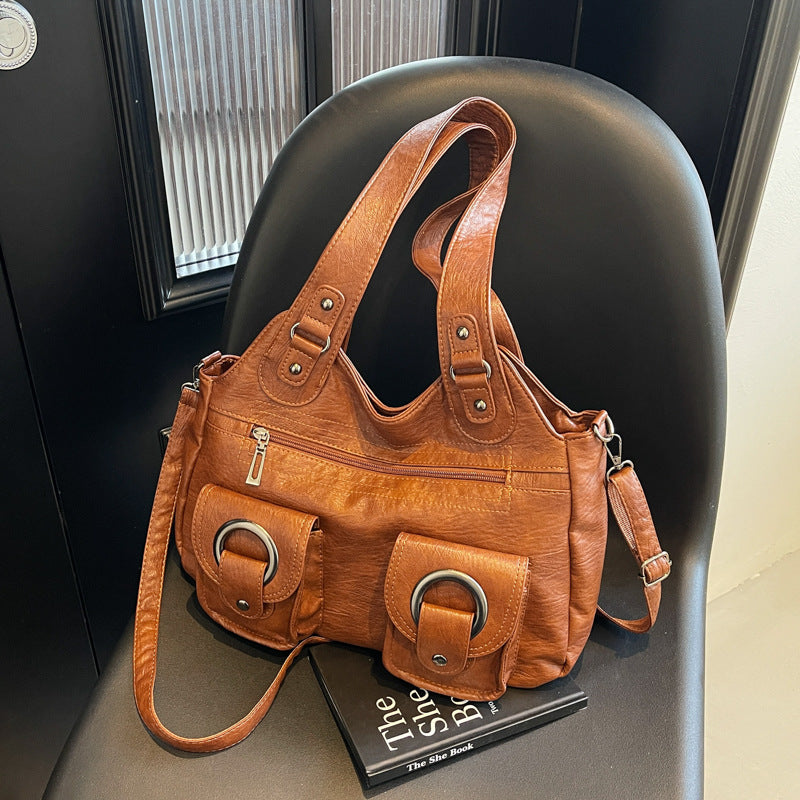 Women's Leather Vintage Sports Shoulder Bag