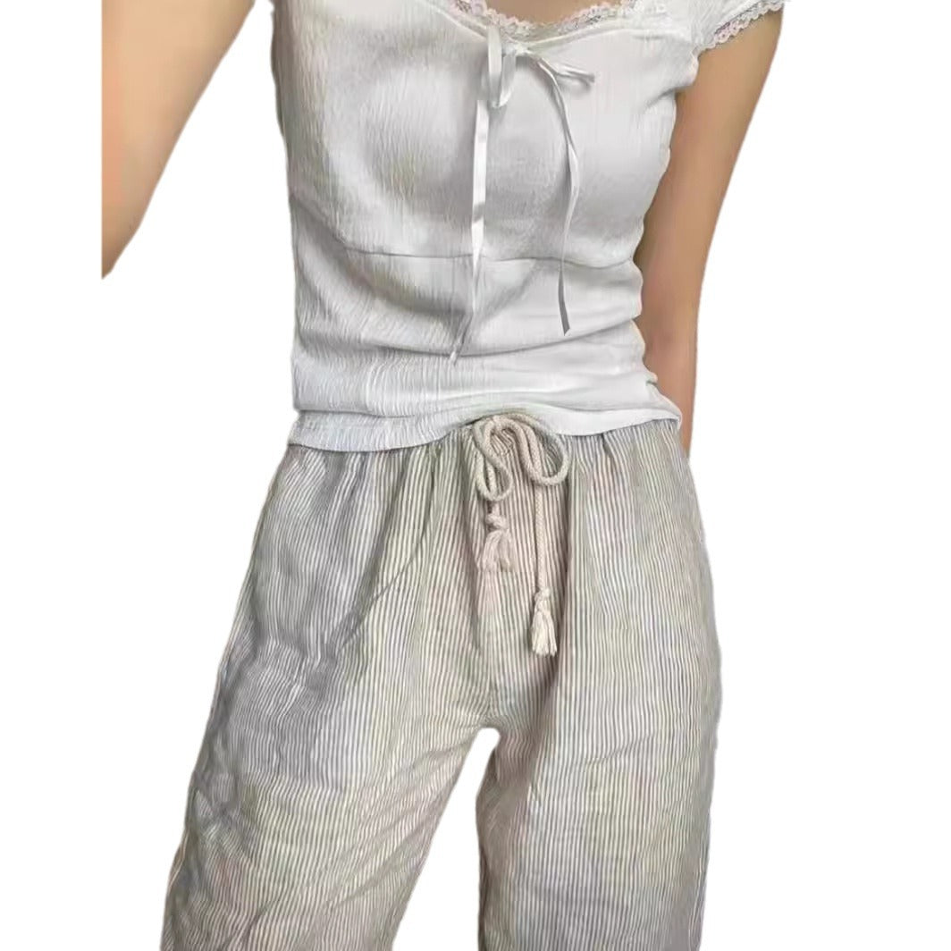 Waist Sports Casual Wide-leg Pants