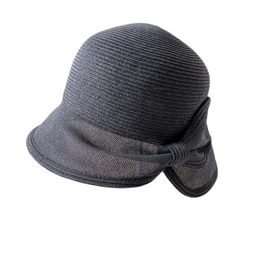 Paper Cloth Splicing Rear Opening Bow Fisherman Hat