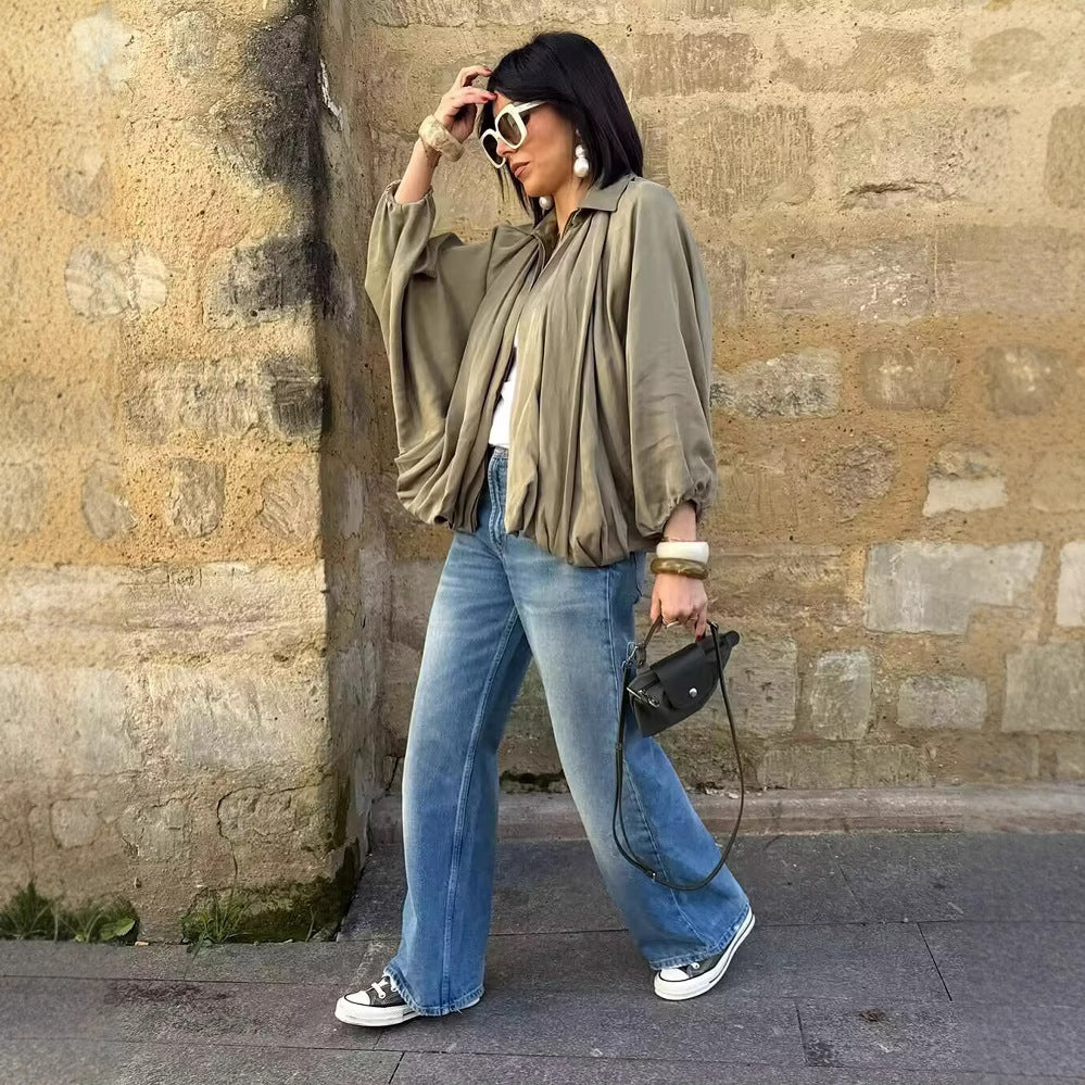 Women's Fashion Personality Puffy Pilot Jacket Coat