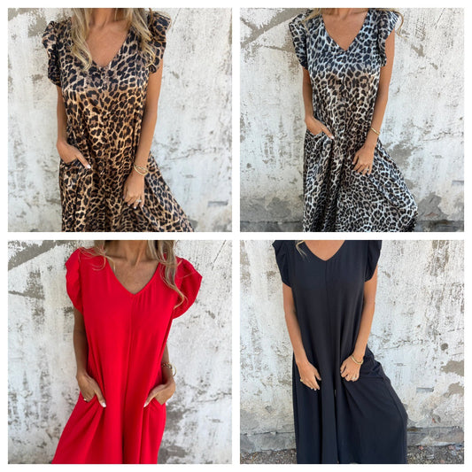 Women's V-neck Backless Loose Wide-leg Jumpsuit