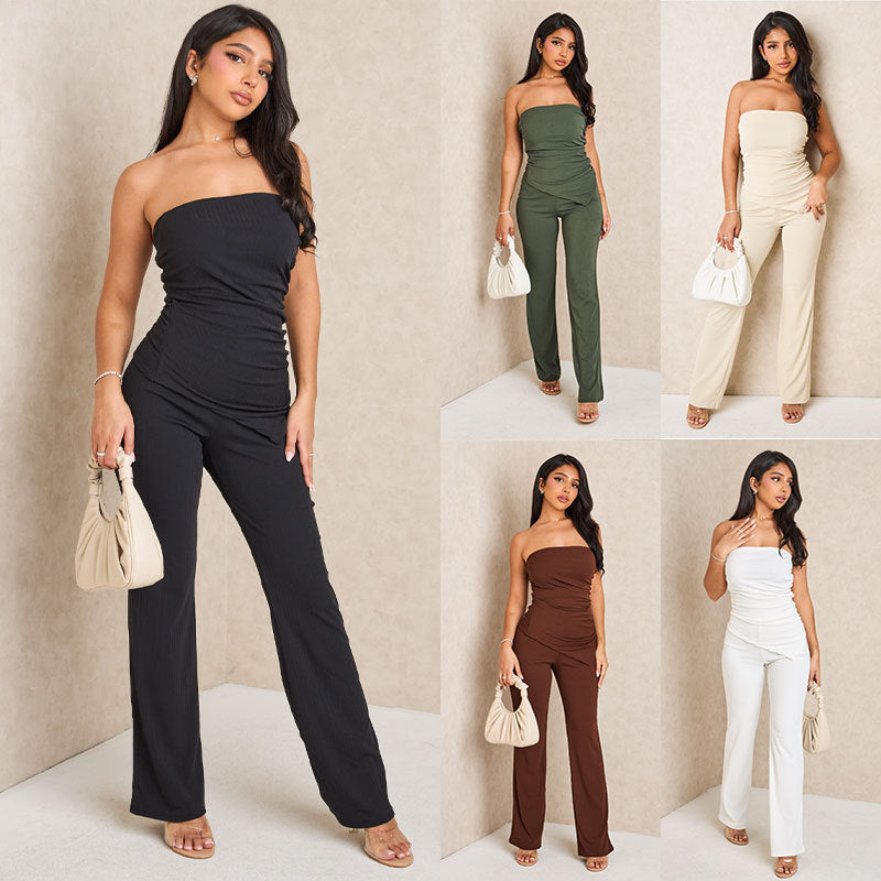 Womens Fashion Halter Top And Straight-Leg Pants Set