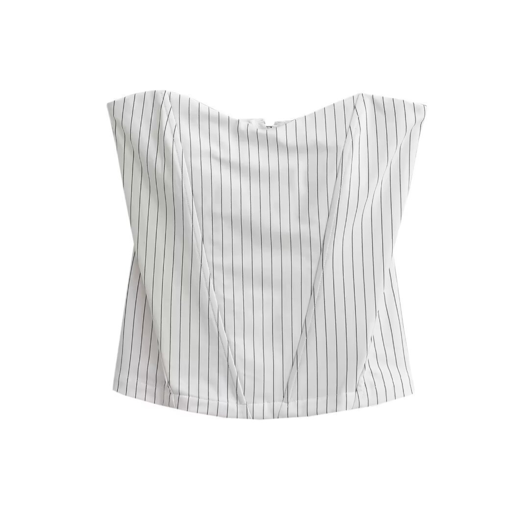 Sexy Fishbone Striped Waist Base All-matching Tube Top