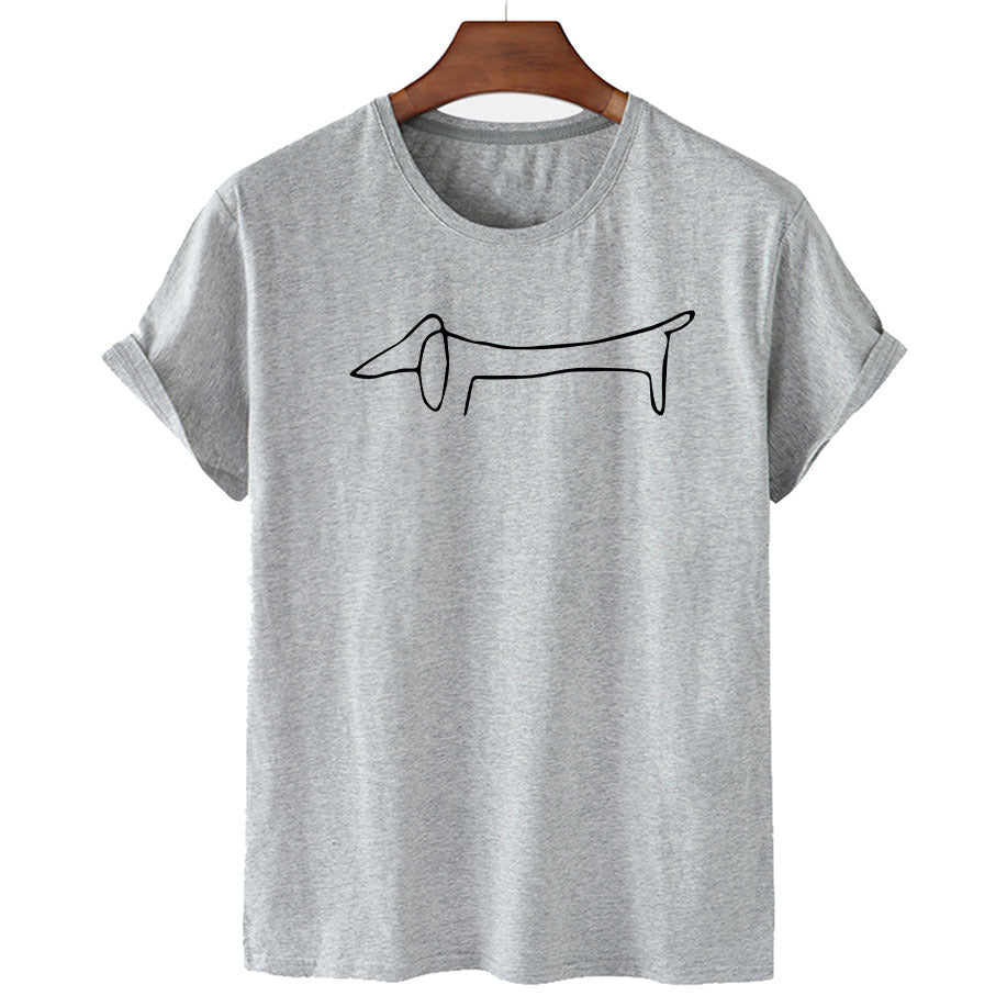 Women's Dachshund Print Short Sleeve T-Shirt