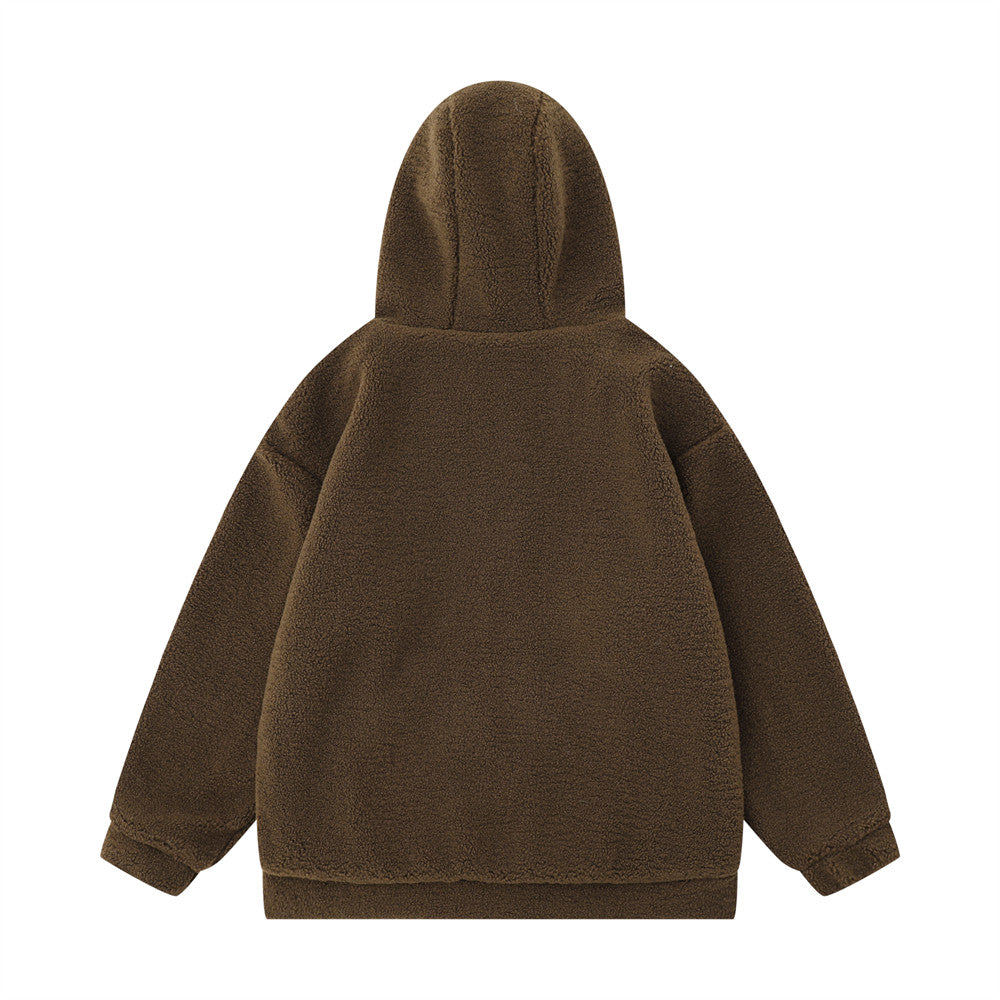 Casual Cotton-padded Jacket Sweater Thickened Warm And Loose Polar Fleece Cotton-padded Coat