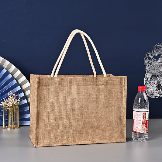 Large Capacity Vintage Tote Shopping Jute Bag