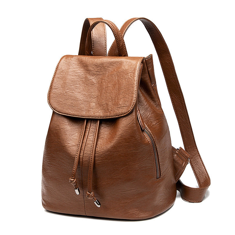 Fashionable Korean All-match Genuine Leather Women's Backpack