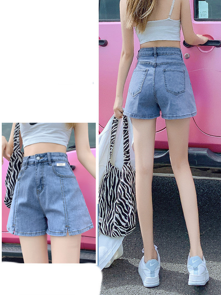 High Waist Denim Shorts Loose Wide Leg A-line Super Hot Pants