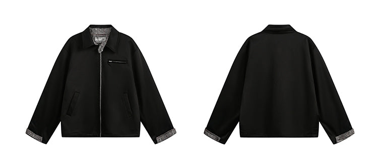 American Retro Solid Color Short Lapels Jacket