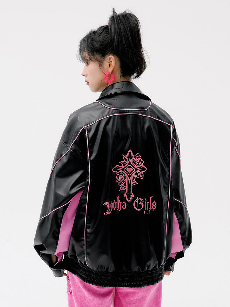 Contrasting Color Handsome All Match Oversize Women's Jacket