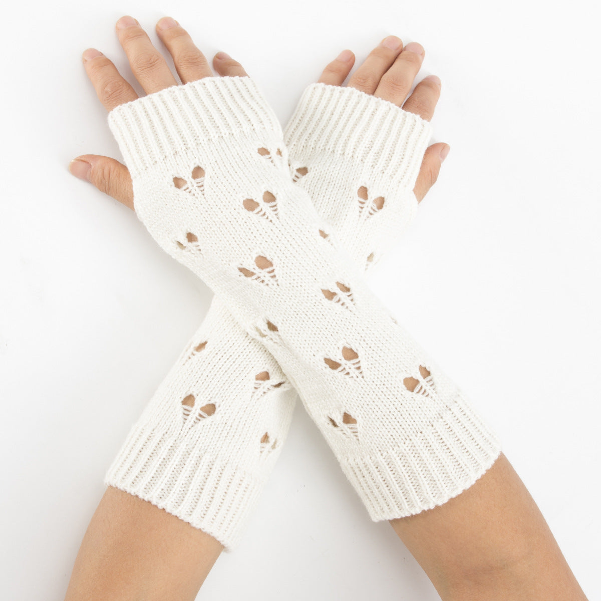 Ladies Jacquard Love Knitted Wool Warm Arm Cover