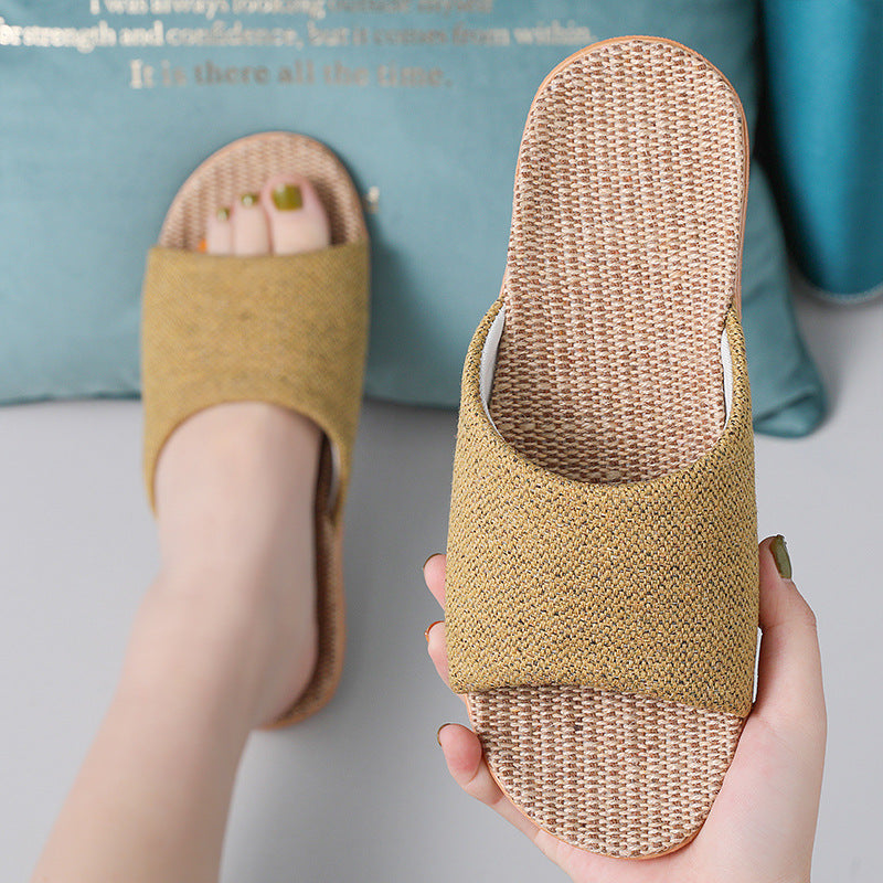 Men's And Women's Fashion Linen Indoor Slippers