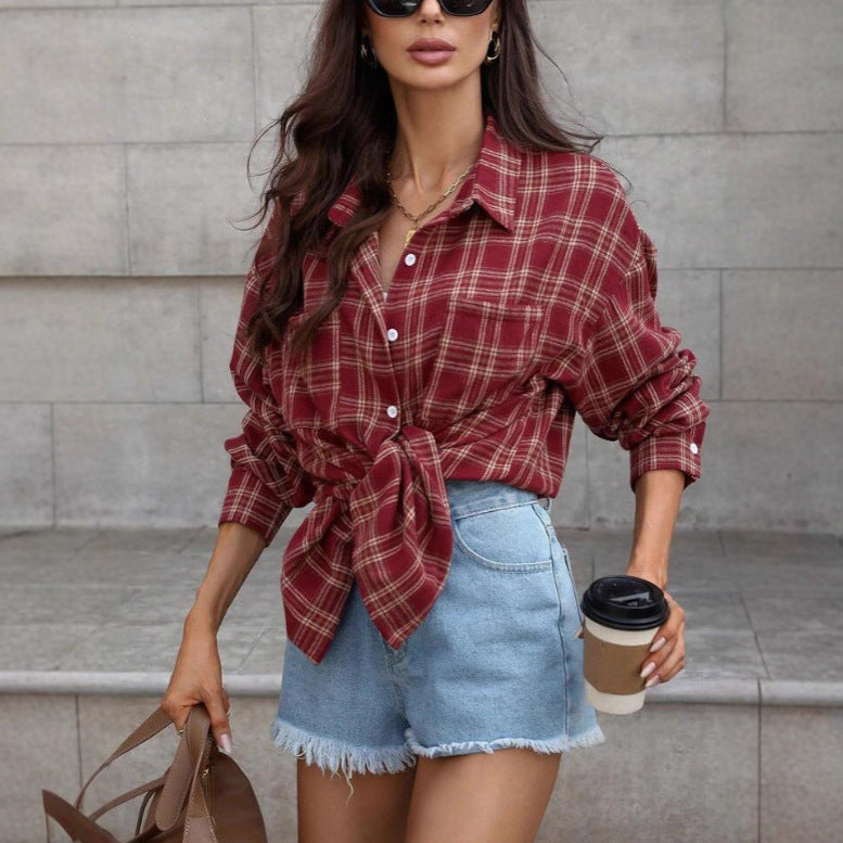 Women's Casual Loose-fit Long-sleeve Shirt