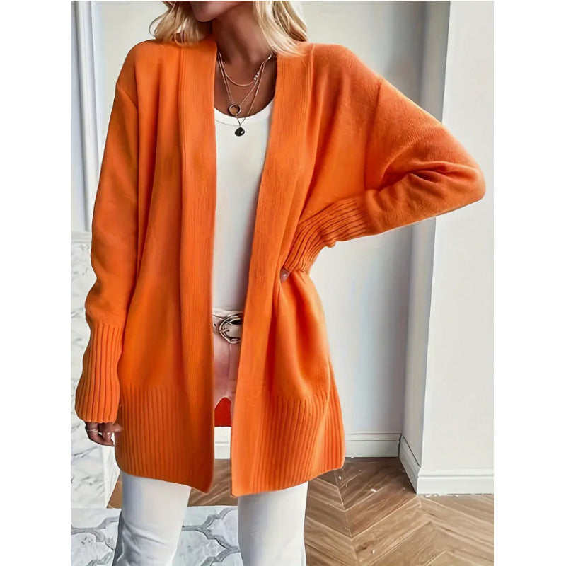 Casual Simple Elegant Shawl Sweater With Pockets