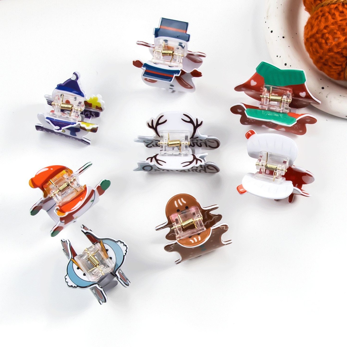 Christmas-themed Cute Gloves, Snowman, And Cookie Hair Clips