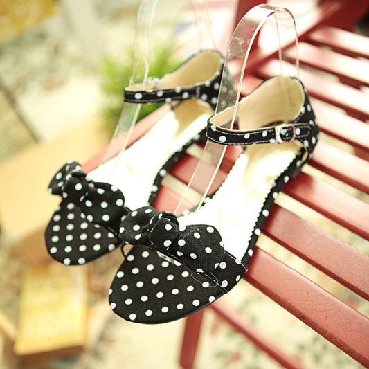 Women's Polka Dot Bow Flat Shoes