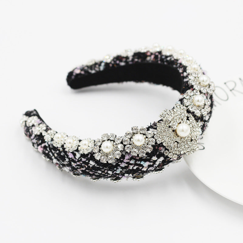 Women's Rhinestone Wide Side Catwalk Trendy Hair Band
