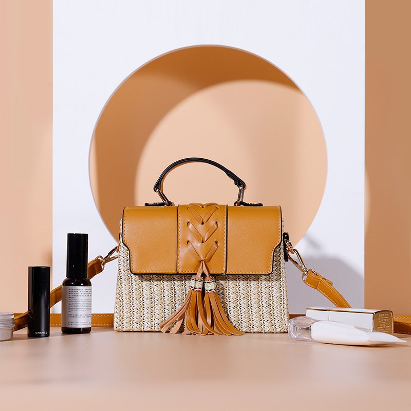Spring And Summer New PP Straw Woven Box Bag Women