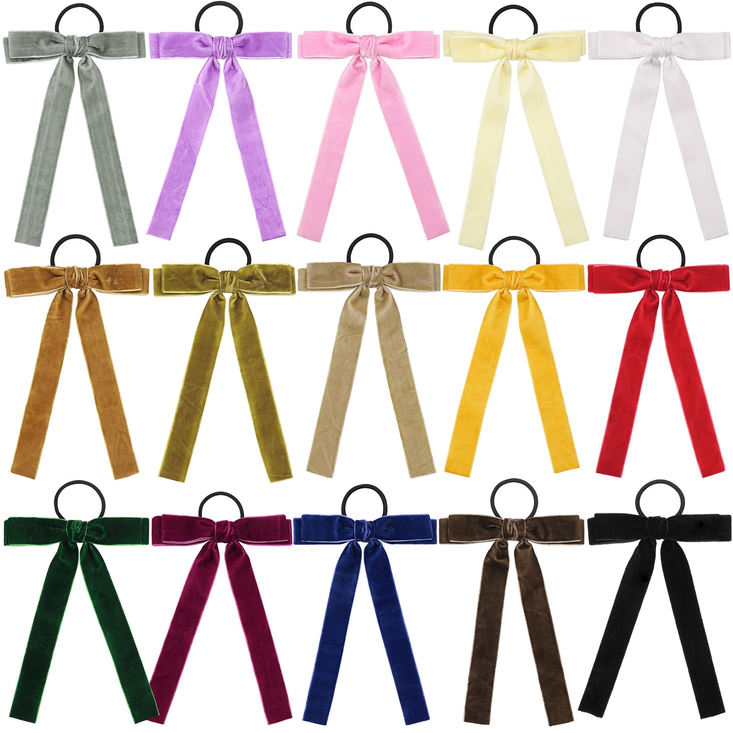 Velvet Bandeau Rubber Band Girl Bow Ribbon Horsetail Headwear