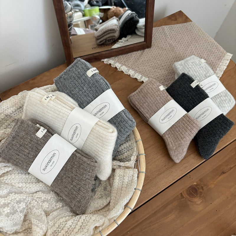 Warm Japanese-style Wool Socks For Women