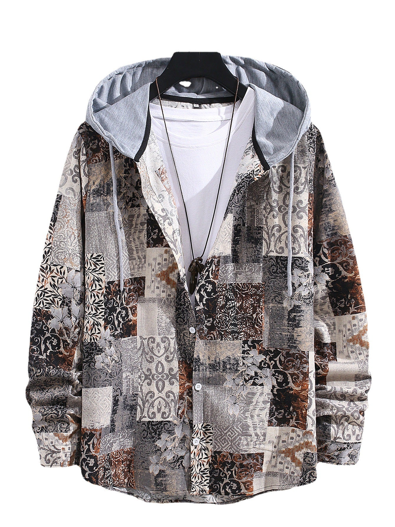 European And American Style Youth Casual Retro Color Matching Shirt