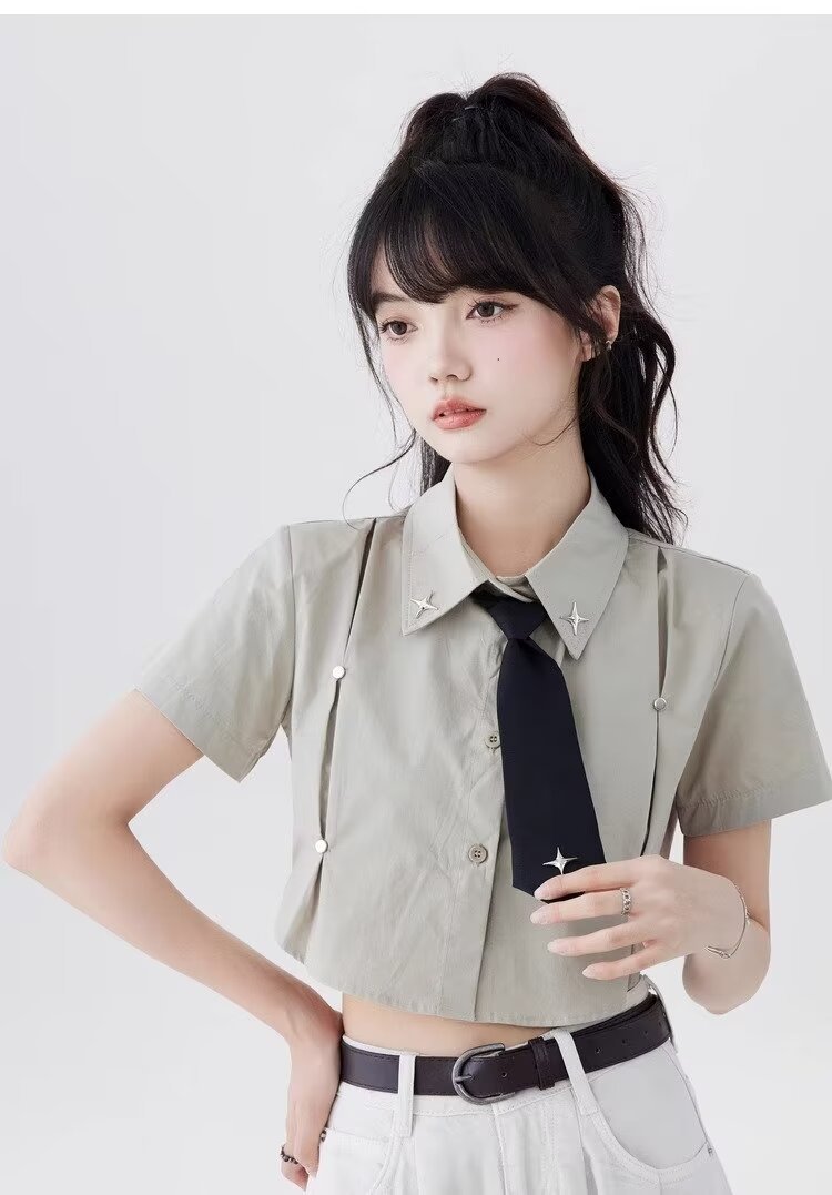 Women's Summer Star Tie Design Short-sleeved Shirt