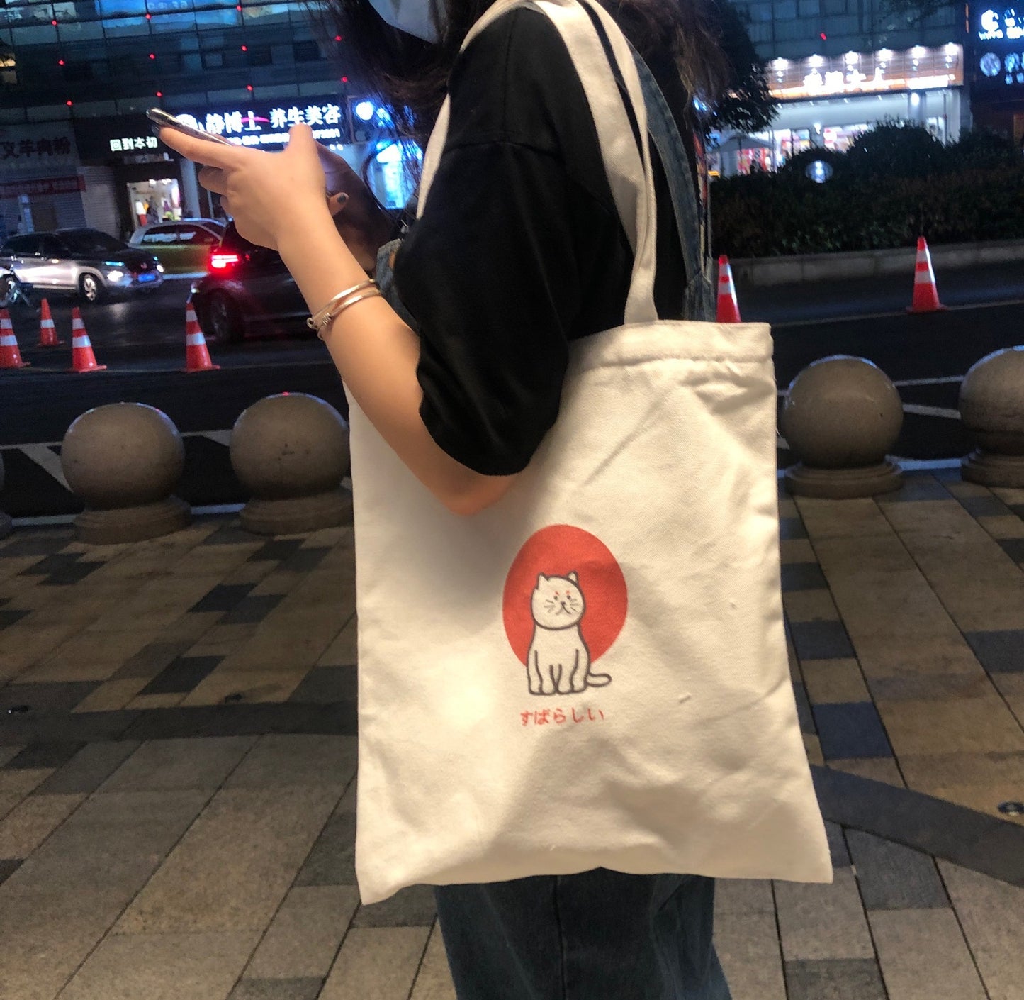 One-shoulder College Style Large-capacity Shopping Bag