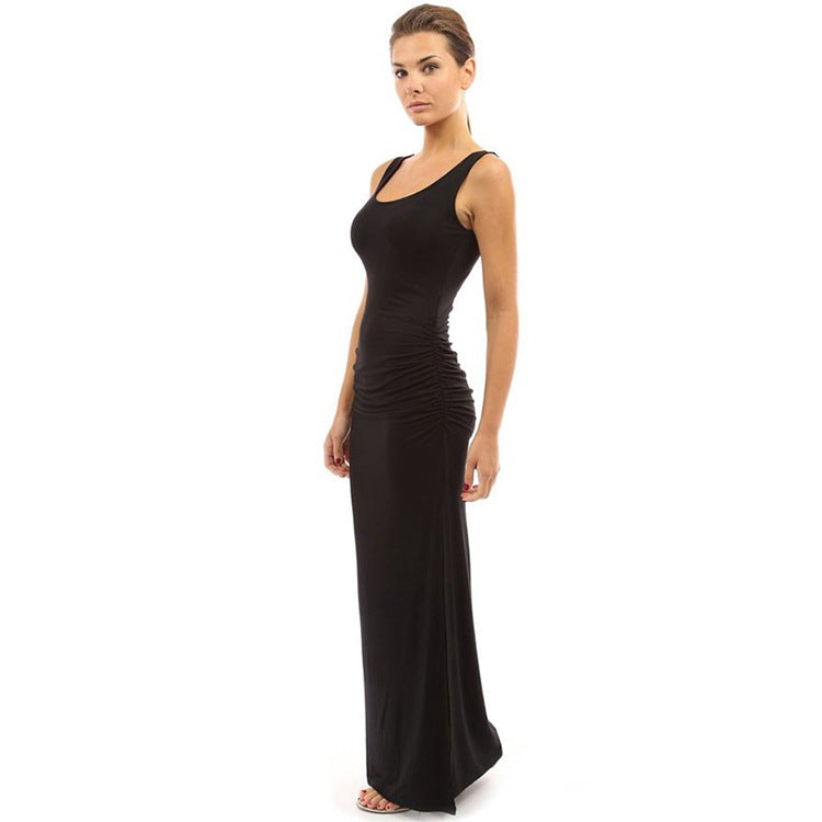 Women's Sexy Sleeveless Slim-fit Pleated Split Dress