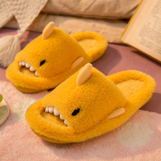 Men's And Women's Autumn And Winter Shark Cotton Slippers Non-slip Warm