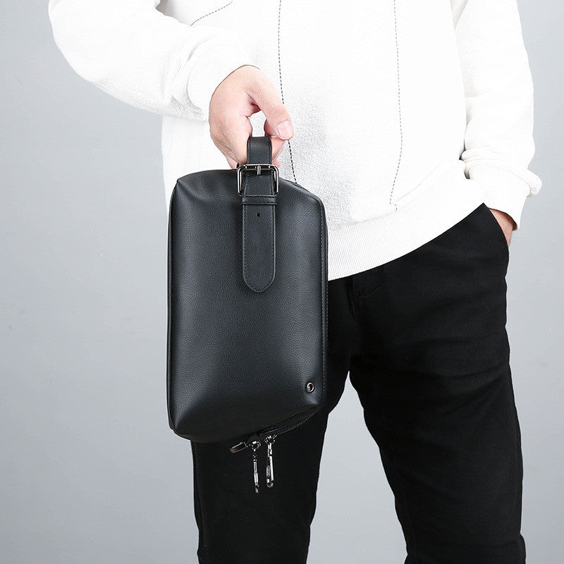 Large Capacity Business Casual Men's Soft Leather Handbag