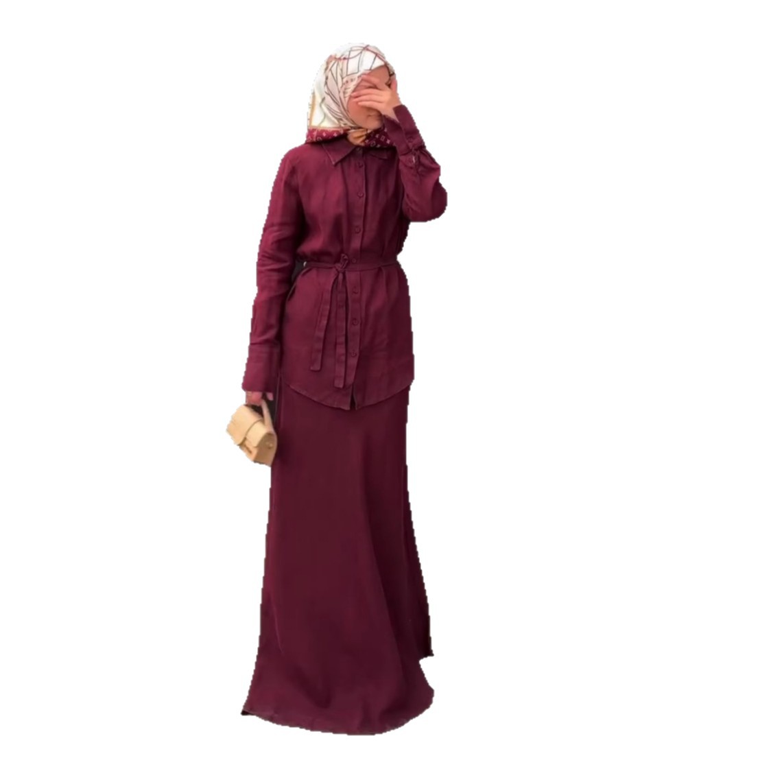 Autumn Minimalist Chic Long-sleeve Lace-up Maxi Dress
