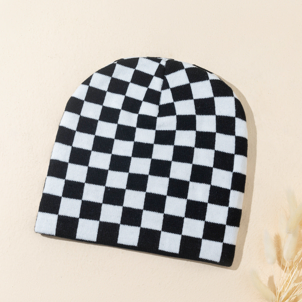 Women's Wild Casual Retro Leopard Zebra Print Cow Houndstooth Knitted Hat