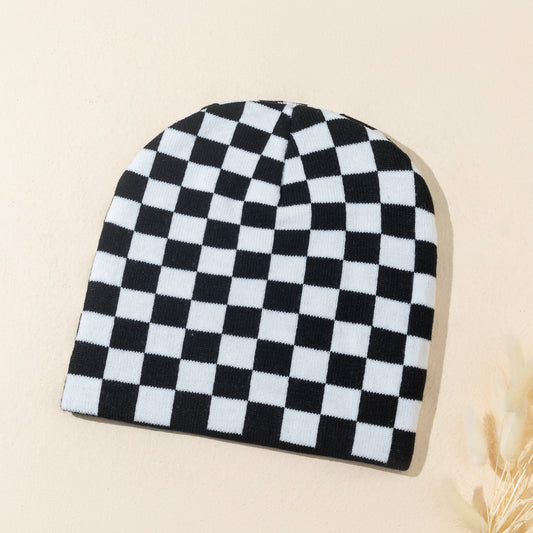 Women's Wild Casual Retro Leopard Zebra Print Cow Houndstooth Knitted Hat