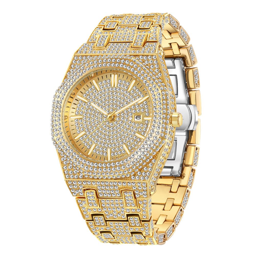 Europæisk Hip Hop Fuld Diamant Arabisk Skala Niche Quartz Herreur