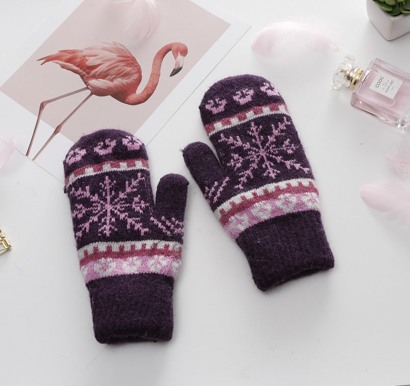 Outdoor Double-layer Warm And Cold-proof Women's Gloves