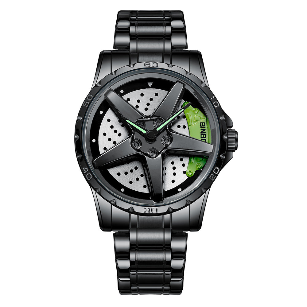 Motorcycle Engine Brake Caliper Watch For Men, Car Wheel Hub Dial