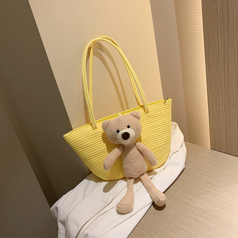 Woven Bag Large Capacity Cute Cotton And Linen