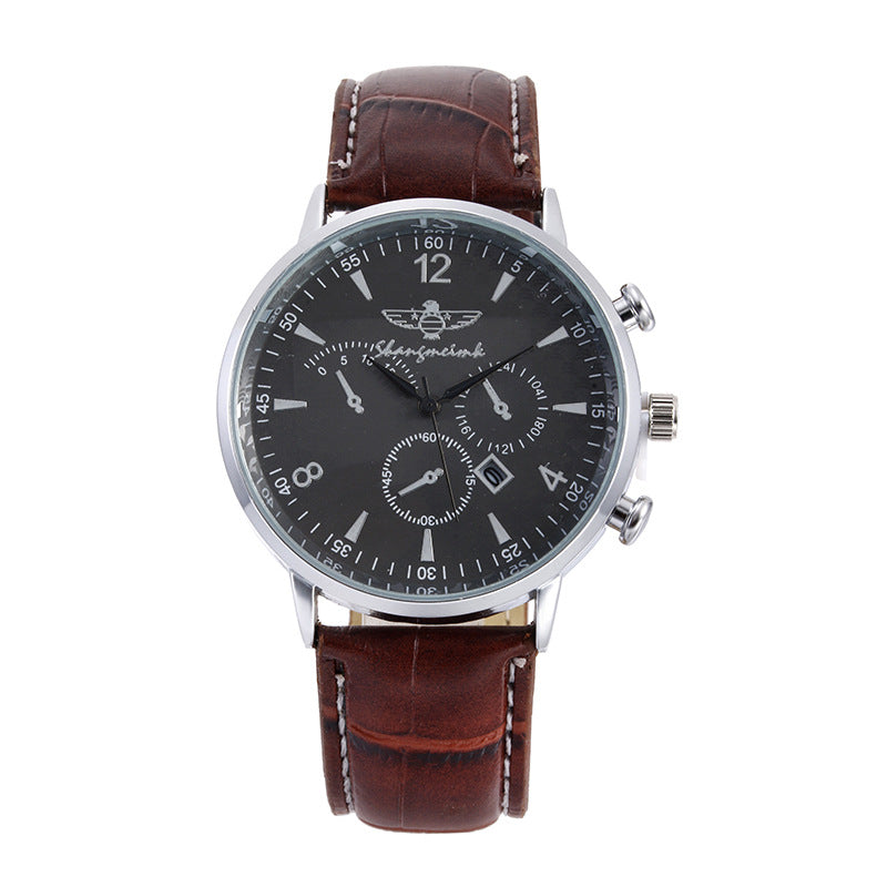 Men's Simple Calendar Leisure Quartz Belt Watch