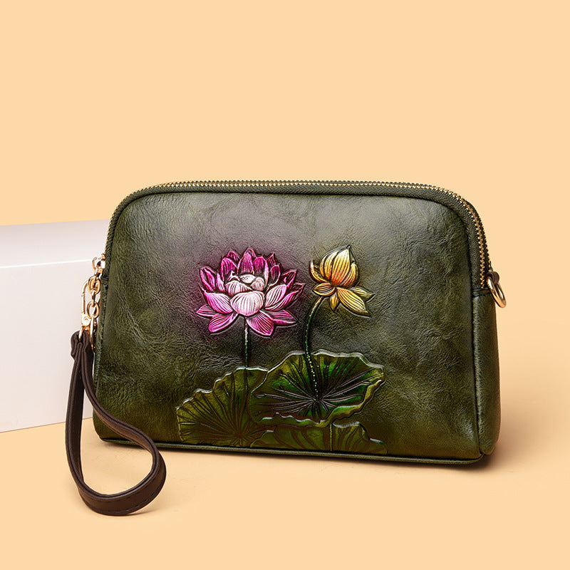 Ethnic-style Vintage Embossed And Carved Single-shoulder Bag
