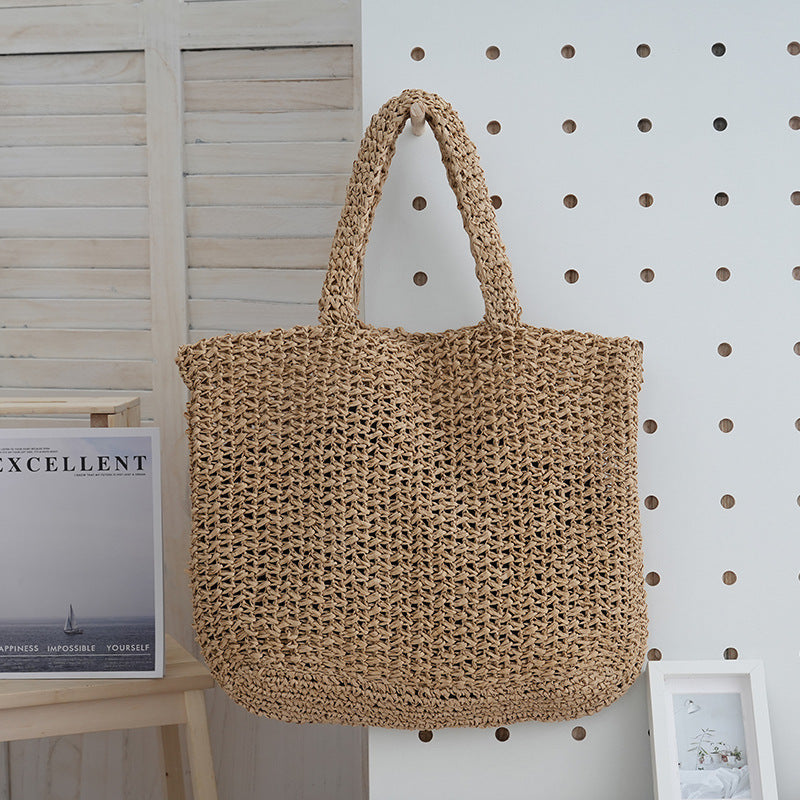Handwoven Tote Bag With Vertical Stripes