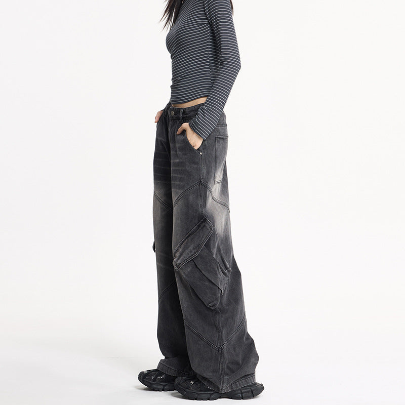 Women's American-style High-street Workwear Denim Jeans