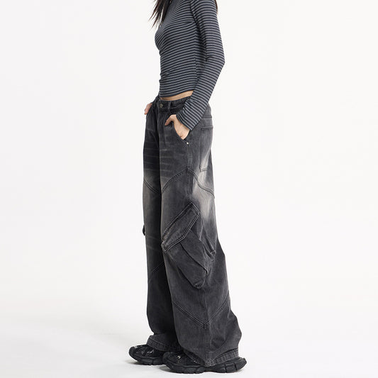 Amerikansk-inspirerede High-street Denim Workwear Jeans til kvinder