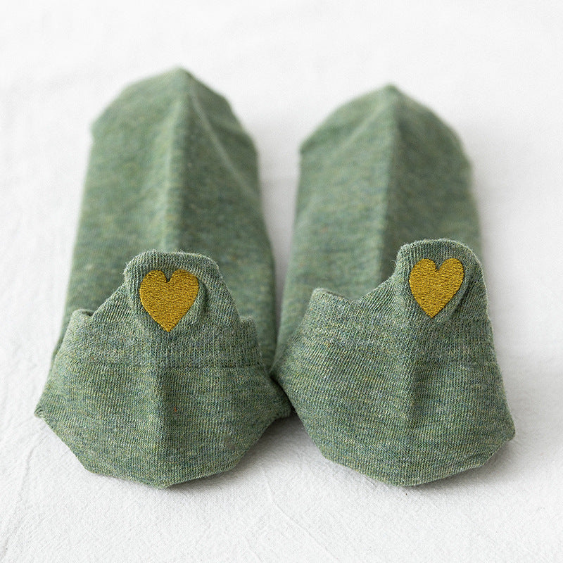 Women's Socks Japanese Cute Heel Embroidery