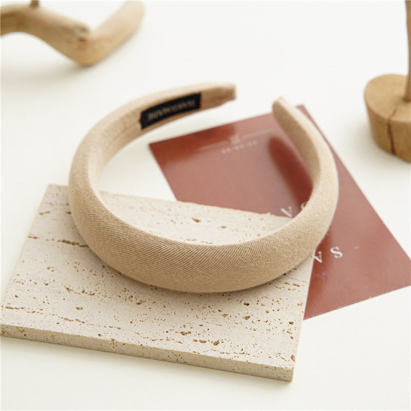Milk Tea Color Headband Female Autumn And Winter Simplicity Wide Brim