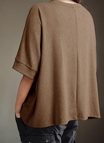 Solid-color Loose-fitting Short-sleeve Pullover With A Crew Neck
