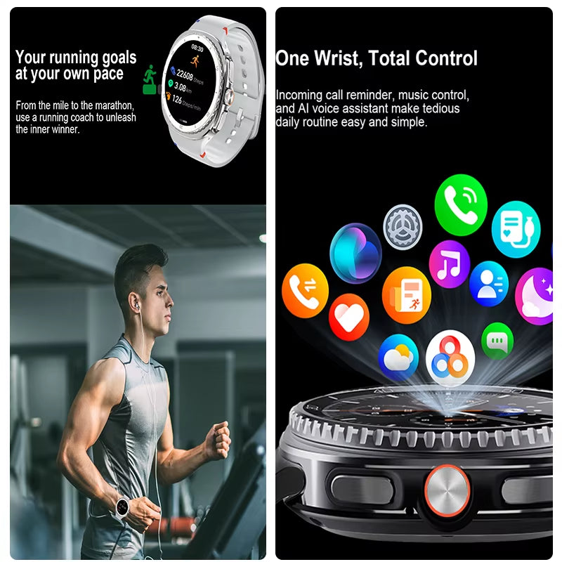 2025 Smart Watch 8 Ultra Classic GPS Compass Bluetooth Call AMOLED IP68 Waterproof Heart Rate Monitoring Upgraded Smart Watch