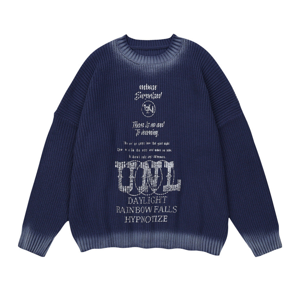 Letter Crew Neck Sweater For Men