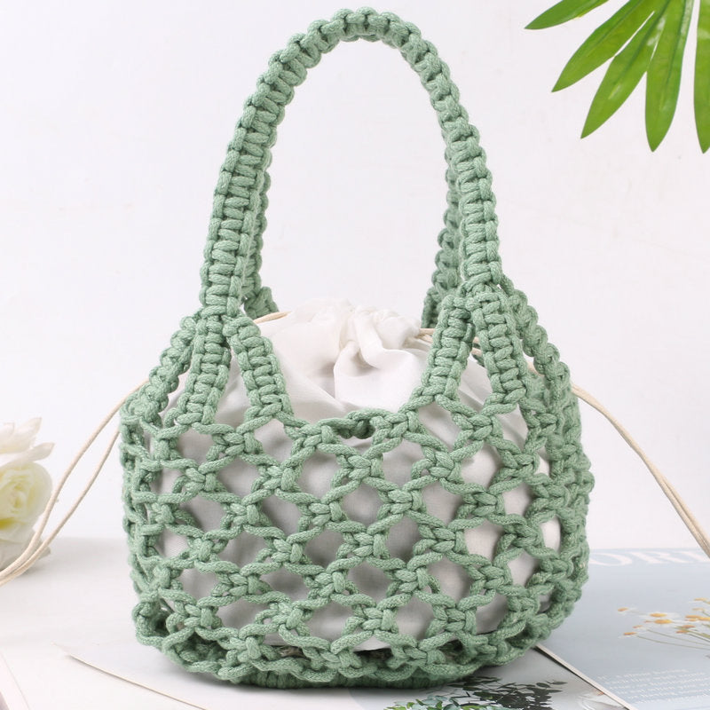 Weaving Hollow Women's Mori Style Portable Beach Bag
